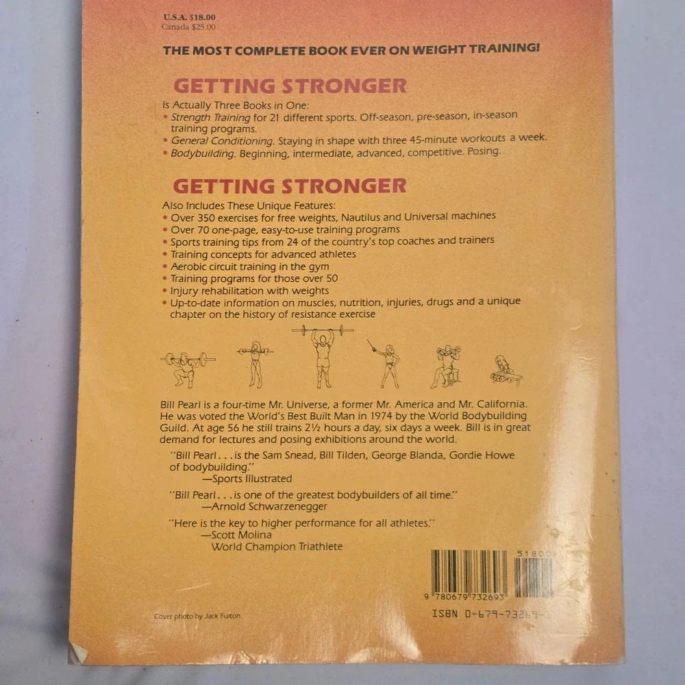 Bill Pearl Getting Stronger Weight‎ Training Bodybuilding Book ISBN 0679732691